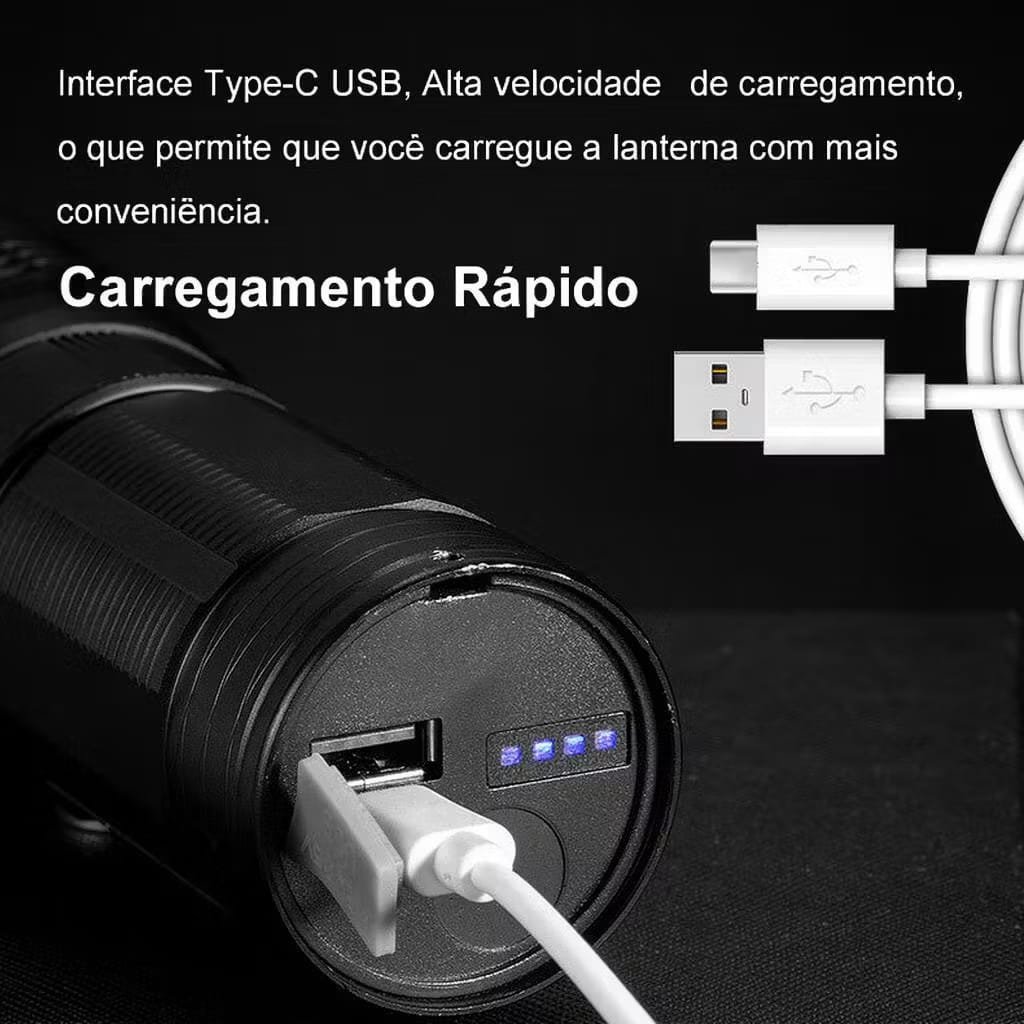 Lanterna Tática B-Max BM-8516 Recarregável LED - Imagem 2